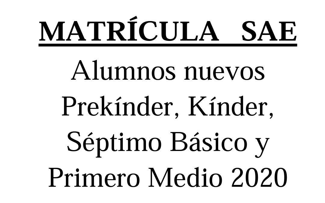 Alumnos nuevos: Matrículas SAE